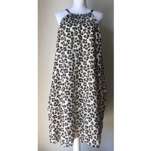 Gap Leopard Print Summer Halter Neck Dress Plus Sz